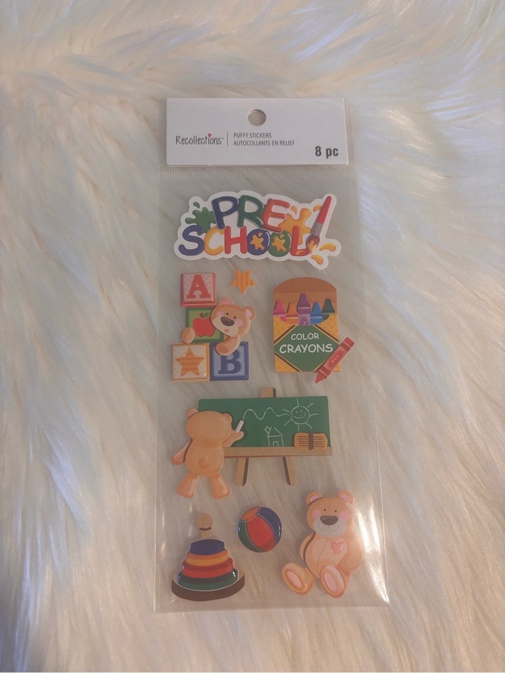 Recollections Preschool Puffy Bear Scrapbook Journal Stickers